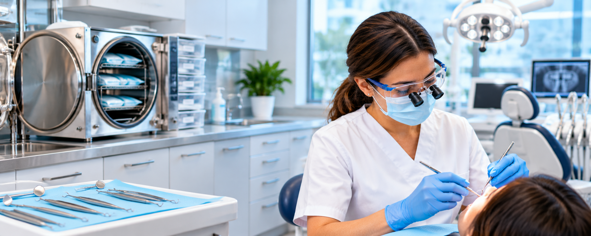 Modern Dental Clinic Sterilization Scene